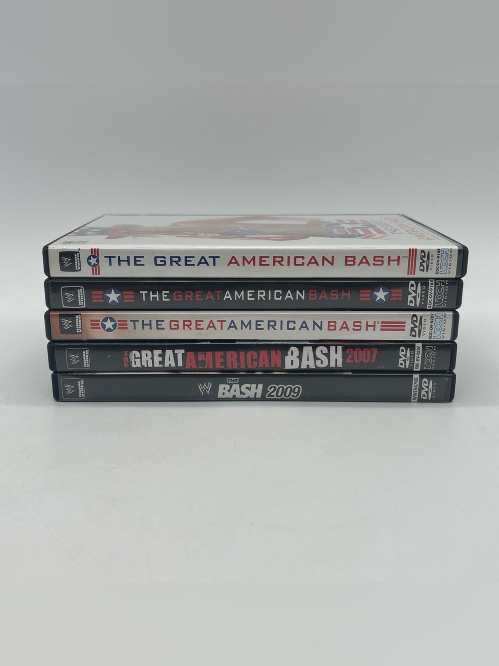 Lot of 5 WWE The Great American Bash 2004, 2005, 2006, 2007, 2009 DVD Bundle